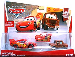 #05/08 - Lightning McQueen with Sign & #06/08 - Fred - Movie Moments - Rust-Eze Racing
