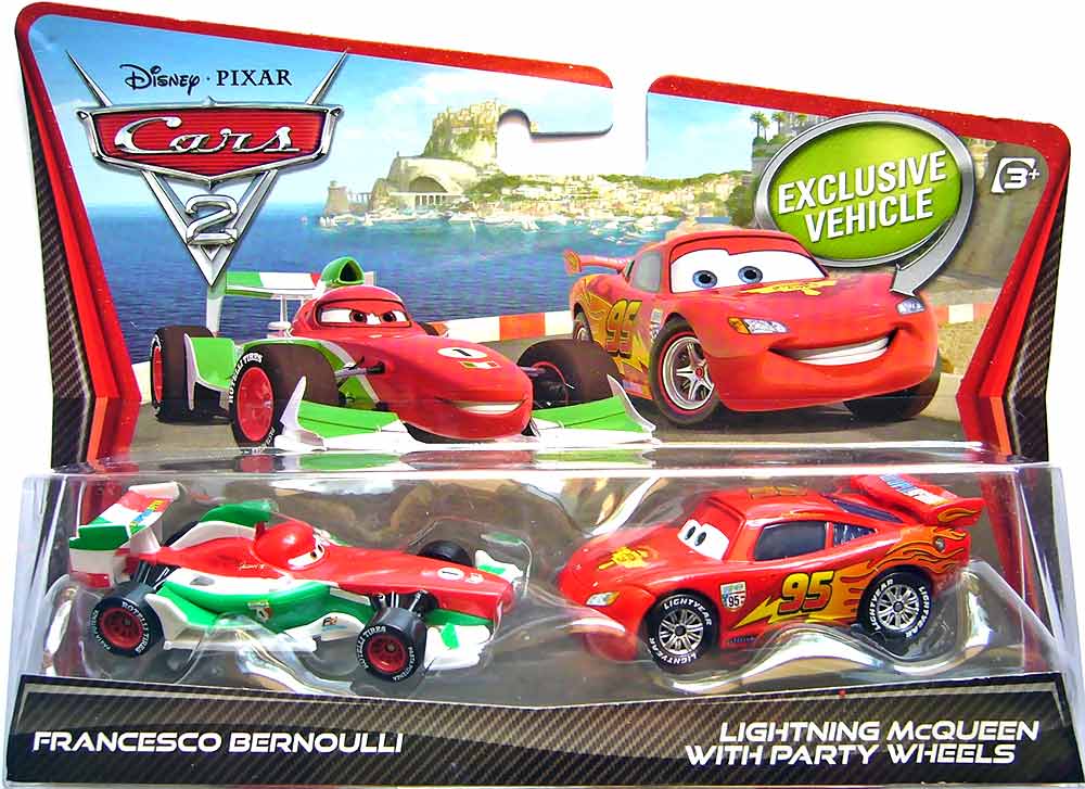 Cars 2 Francesco Bernoulli Lightning McQueen with Party Wheels Movie